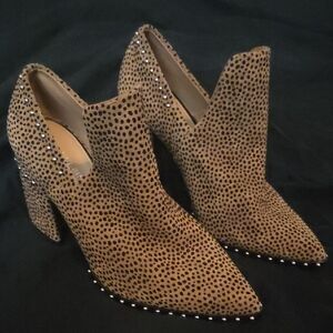 Gianni Bini Tan and Black Studded Ankle Booties